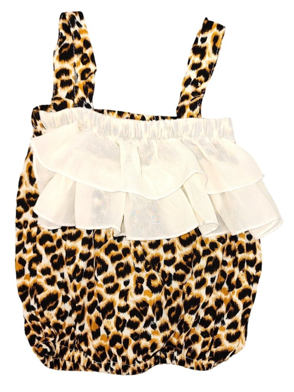 Baby Girls Vogue Fashion Leopard Print Tank Top Ruffle 12-18 Months Bubble Top